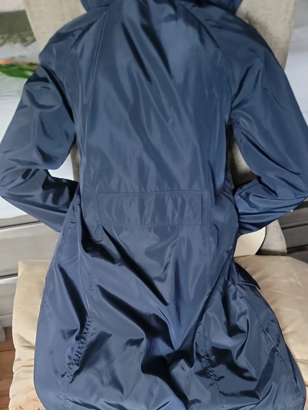 Marc New York Navy Hooded Trench Coat